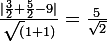 \large \frac{|\frac{3}{2}+\frac{5}{2}-9|}{\sqrt(1+1)} = \frac{5}{\sqrt2}